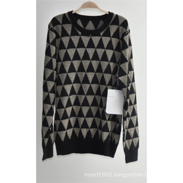 Men Long Sleeve Patterned Knitted Pullover Sweaters